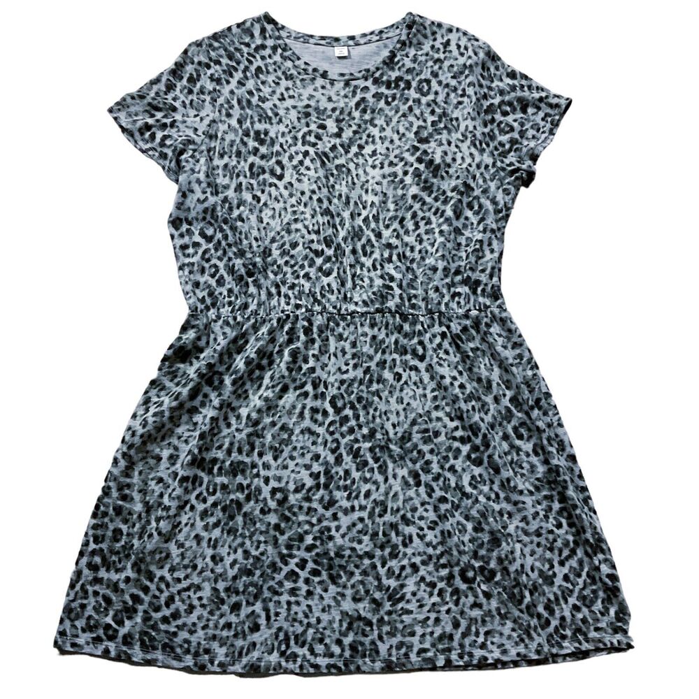 Old Navy Womens Dress size 2X Gray Multi Animal Print Pullover Soft 100% Cotton